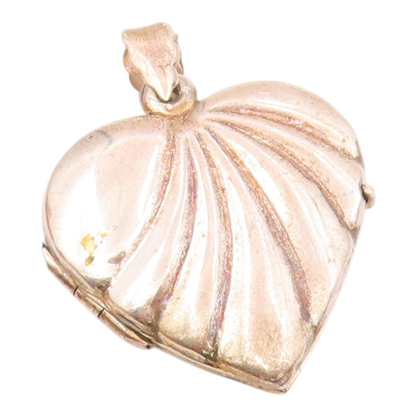 925 Sterling Silver Vintage Shiny Love Heart Locket Pendant (OPENS) PT19222