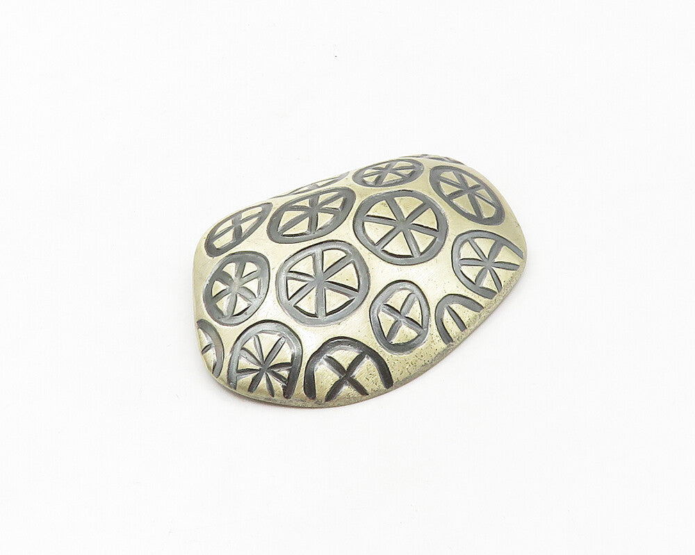 TOL FINLAND 925 Silver  Vintage Modernist 2 Tone Patterned Brooch Pin  BP6747