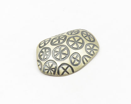 TOL FINLAND 925 Silver  Vintage Modernist 2 Tone Patterned Brooch Pin  BP6747