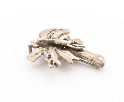 925 Sterling Silver Vintage Brooch 3D Textured Monkey On Palm Tree Pin  BP11926
