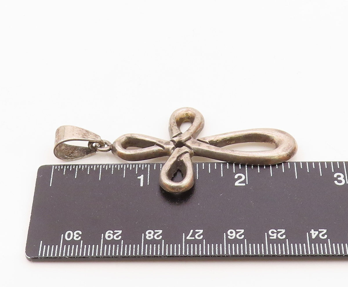MEXICO 925 Sterling Silver  Vintage Infinity Religious Cross Pendant  PT20264