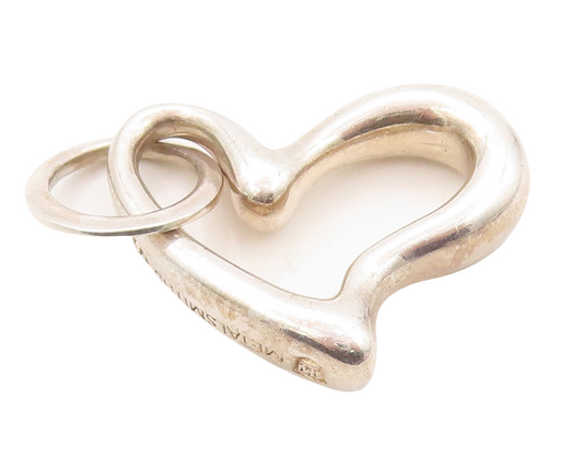 925 Sterling Silver Vintage Pendant Minimalist Cutout Love Heart PT23627