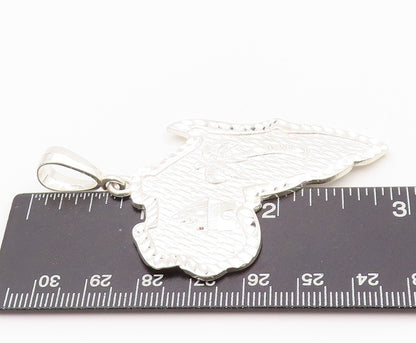 925 Sterling Silver Vintage Pendant Large Africa Map Cutout  PT24028