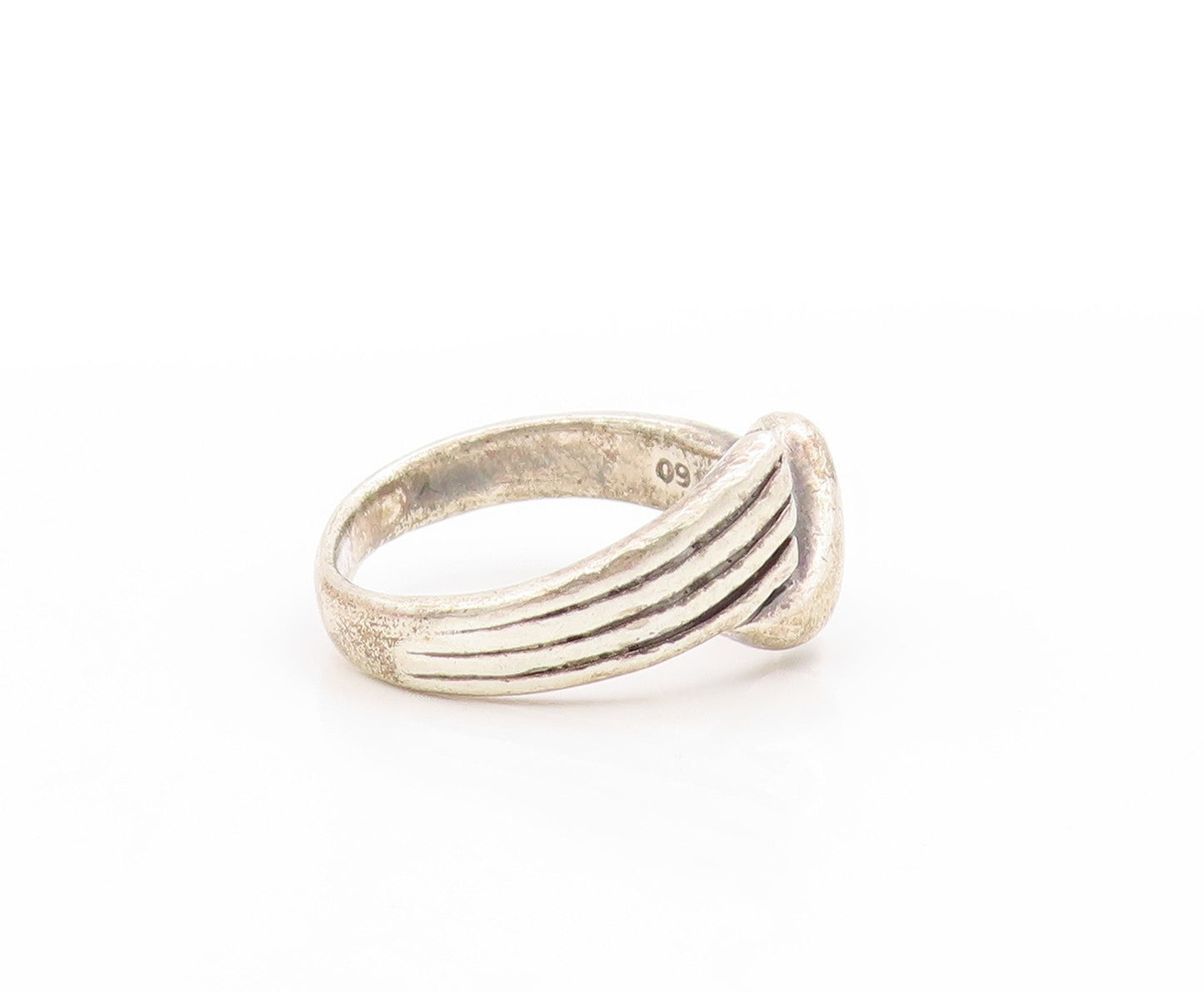 925 Sterling Silver Vintage Ring Etched Serpentine Wave Band  Sz 7.5  RG33756