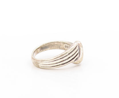 925 Sterling Silver Vintage Ring Etched Serpentine Wave Band  Sz 7.5  RG33756