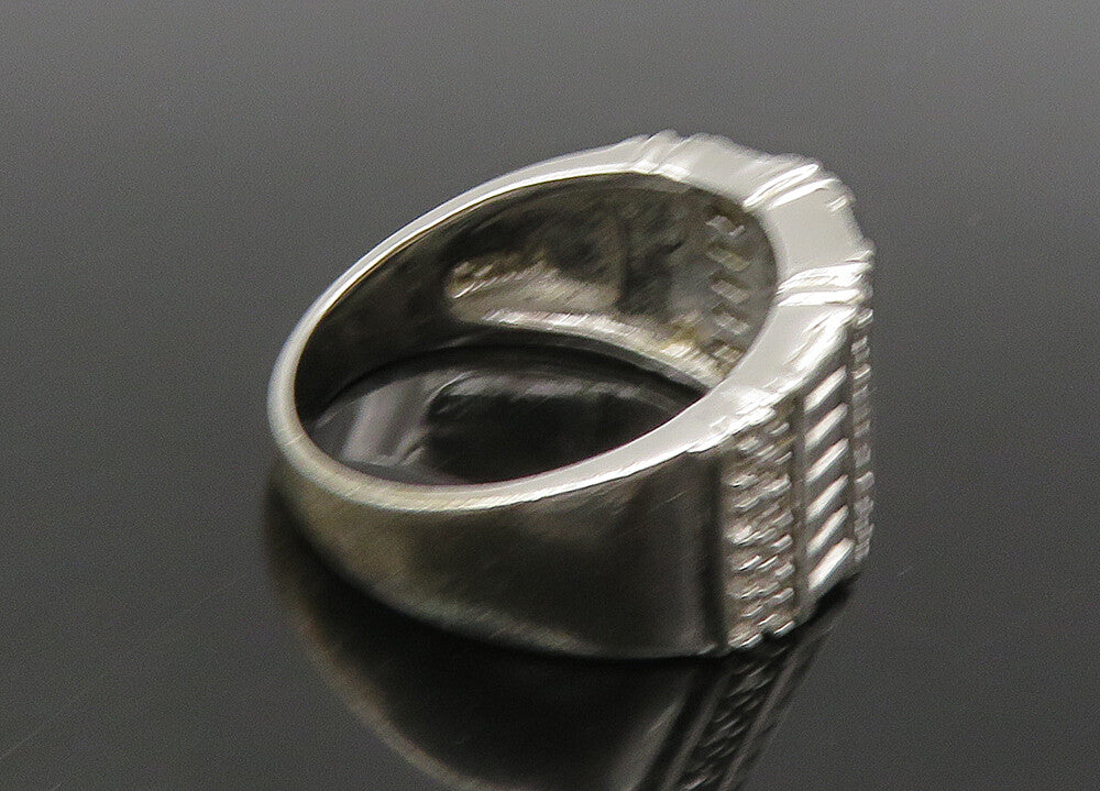 925 Sterling Silver  Vintage Shiny Pattern Tapered Band Ring Sz 7  RG22117