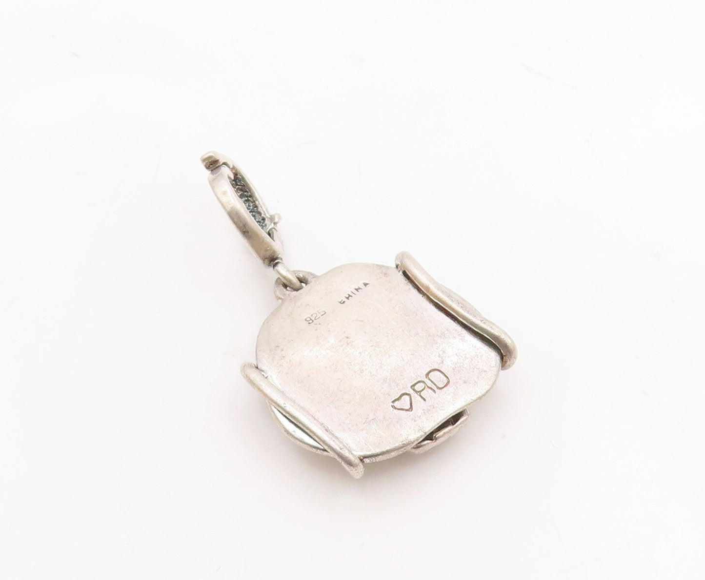 DESIGNER 925 Sterling Silver  Vintage Shiny Modernist Drop Pendant  PT18365