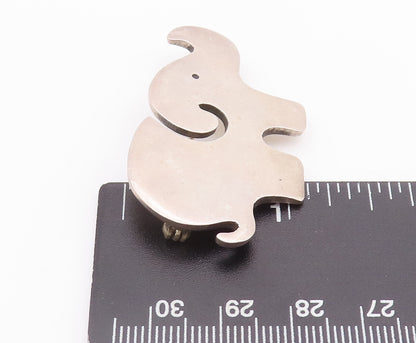 925 Sterling Silver Vintage Brooch Pin MEXICO Solid Cutout Elephant  BP10738