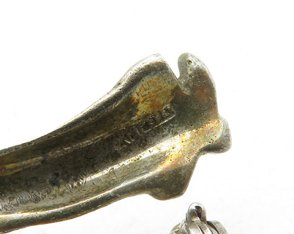 925 Sterling Silver  Vintage Modernist Farmer Man Motif Brooch Pin  BP4823