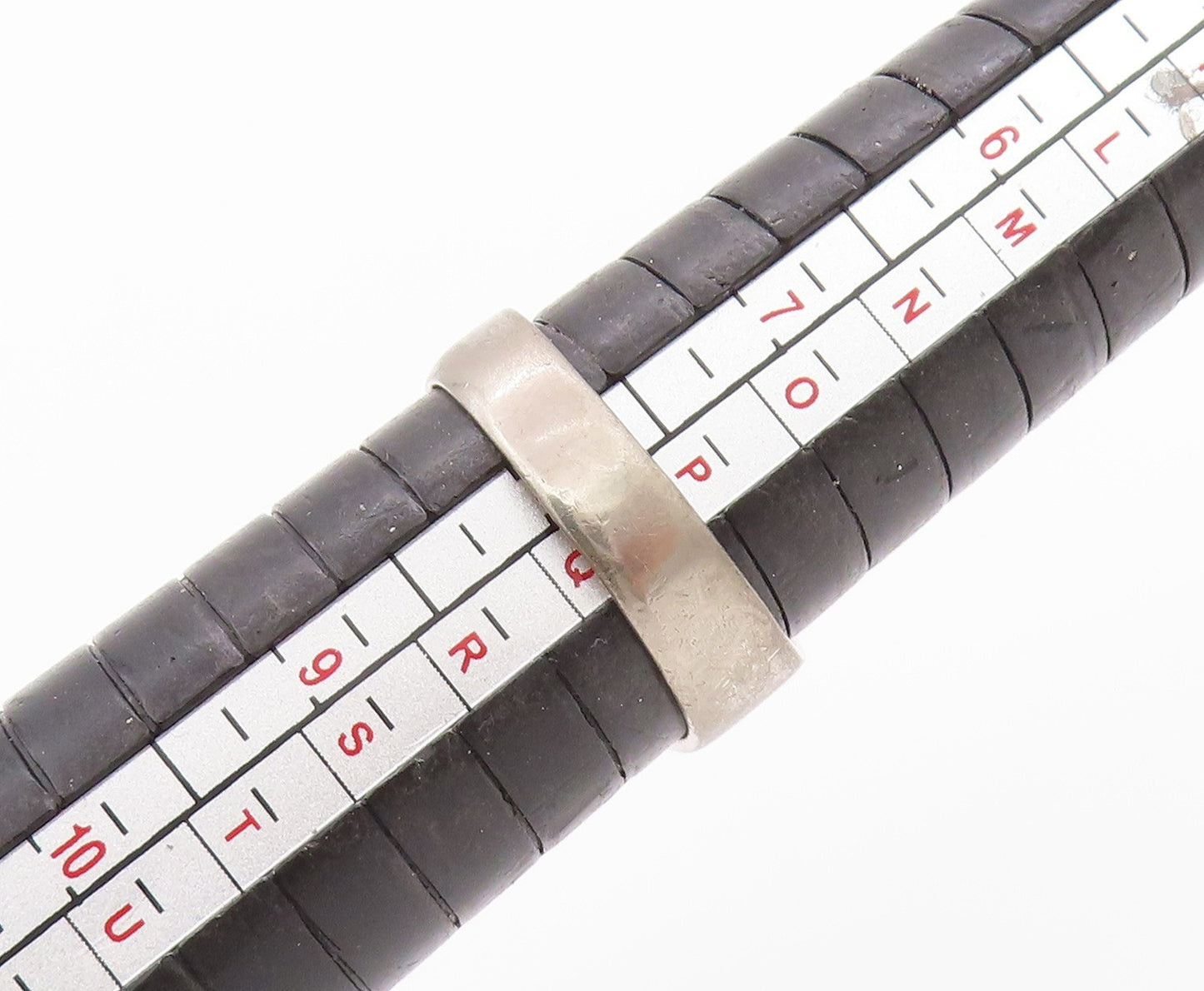 925 Sterling Silver Vintage Ring Minimalist Grooved Design  Sz 8  RG33353