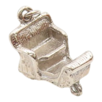 925 Sterling Silver  Vintage Shiny Winter Sleigh Petite Pendant  PT17895