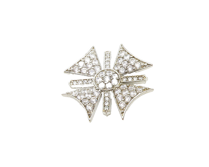 925 Sterling Silver  Vintage Cubic Zirconia Encrusted Cross Pendant  PT14290