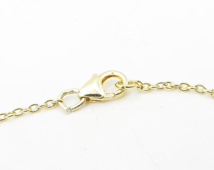 925 Sterling Silver Garnet & Multi Stone Gold Plated Chain Necklace NE1957