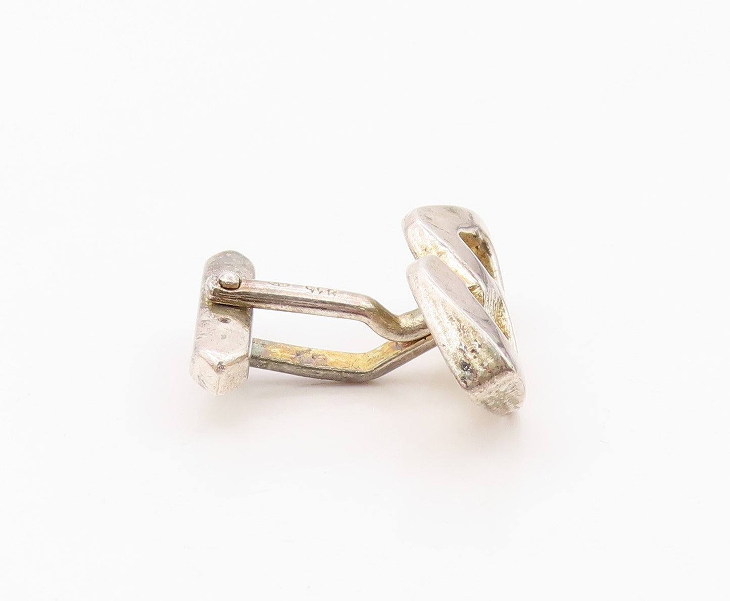 925 Sterling Silver  Vintage Shiny Open Infinity Loop Cuff Links  TR1641