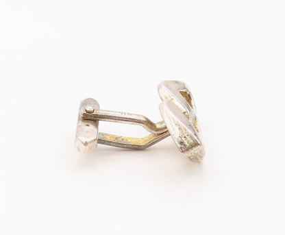 925 Sterling Silver  Vintage Shiny Open Infinity Loop Cuff Links  TR1641