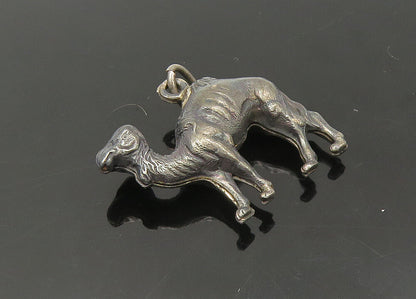 925 Sterling Silver  Vintage Oxidized Camel Animal Motif Pendant  PT17950