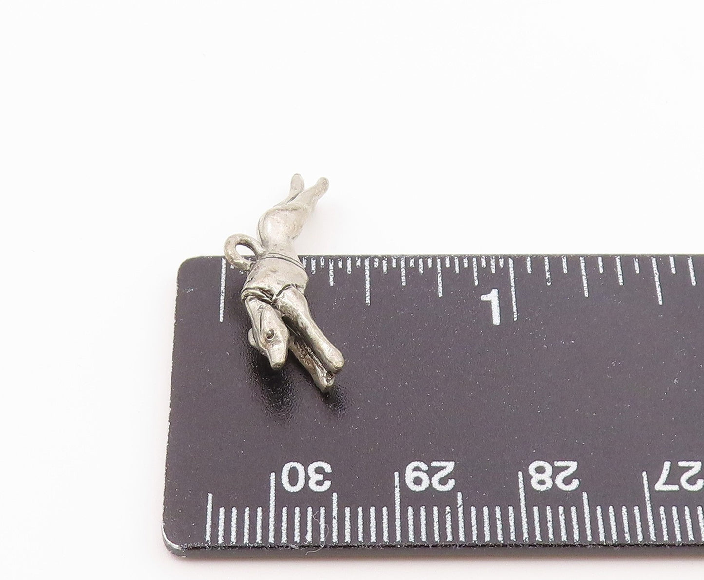 925 Sterling Silver  Vintage Shiny Running Jaguar Animal Pendant  PT20002