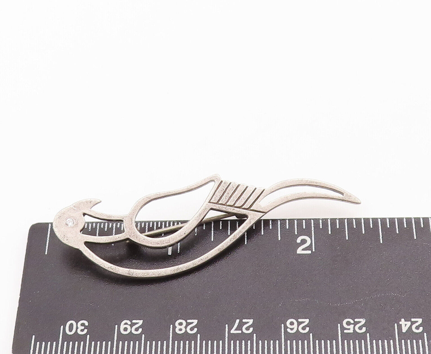 925 Sterling Silver Vintage Brooch Pin Cutout Bird Stencil  BP10882