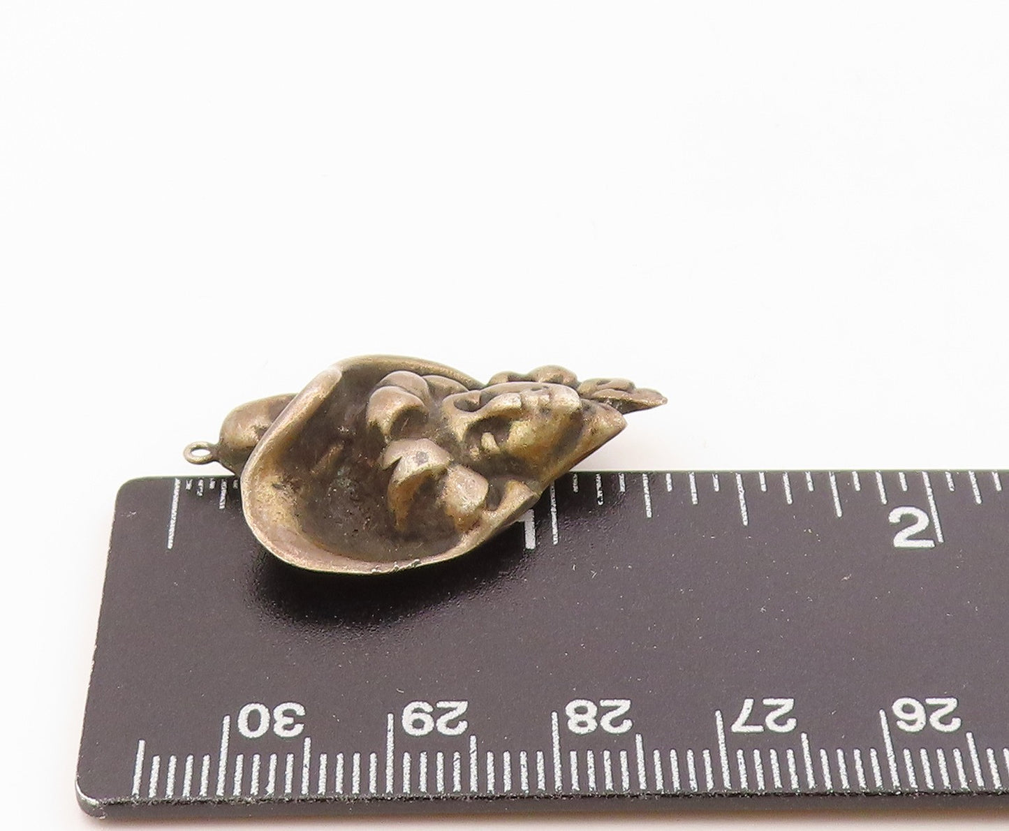 925 Sterling Silver  Vintage Antique Woman In Hat Dark Tone Pendant  PT16189