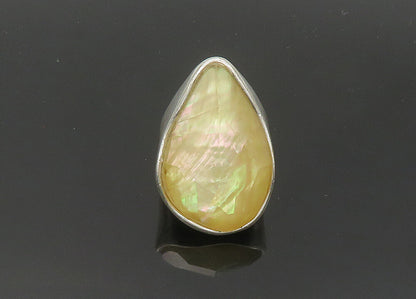 RLM STUDIO 925 Silver  Vintage Mother Of Pearl Cocktail Ring Sz 7  RG20700