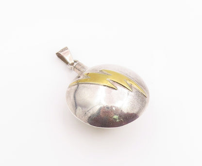 925 Sterling Silver Vintage Pendant CARLO TASCO Two Tone Bolt OPENS  PT26016