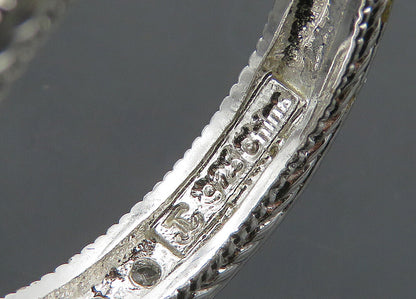 925 Sterling Silver  Vintage Shiny Cubic Zirconia Cocktail Ring Sz 10  RG20796