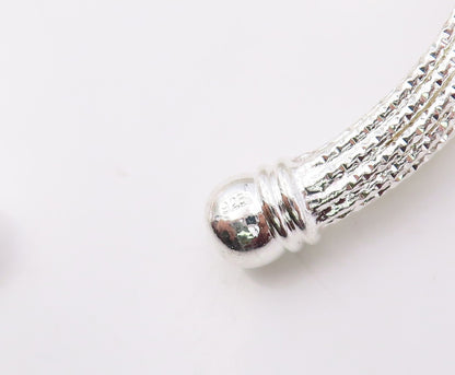 925 Sterling Silver Vintage Bracelet Minimalist Multi Strand Open Cuff  BT12135