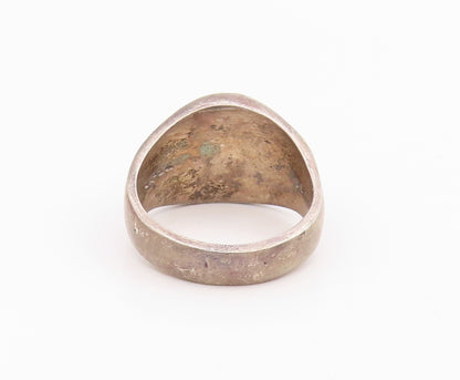 925 Sterling Silver Vintage Ring MEXICO Wavy Grooved Dome Band  Sz 8.5  RG34490