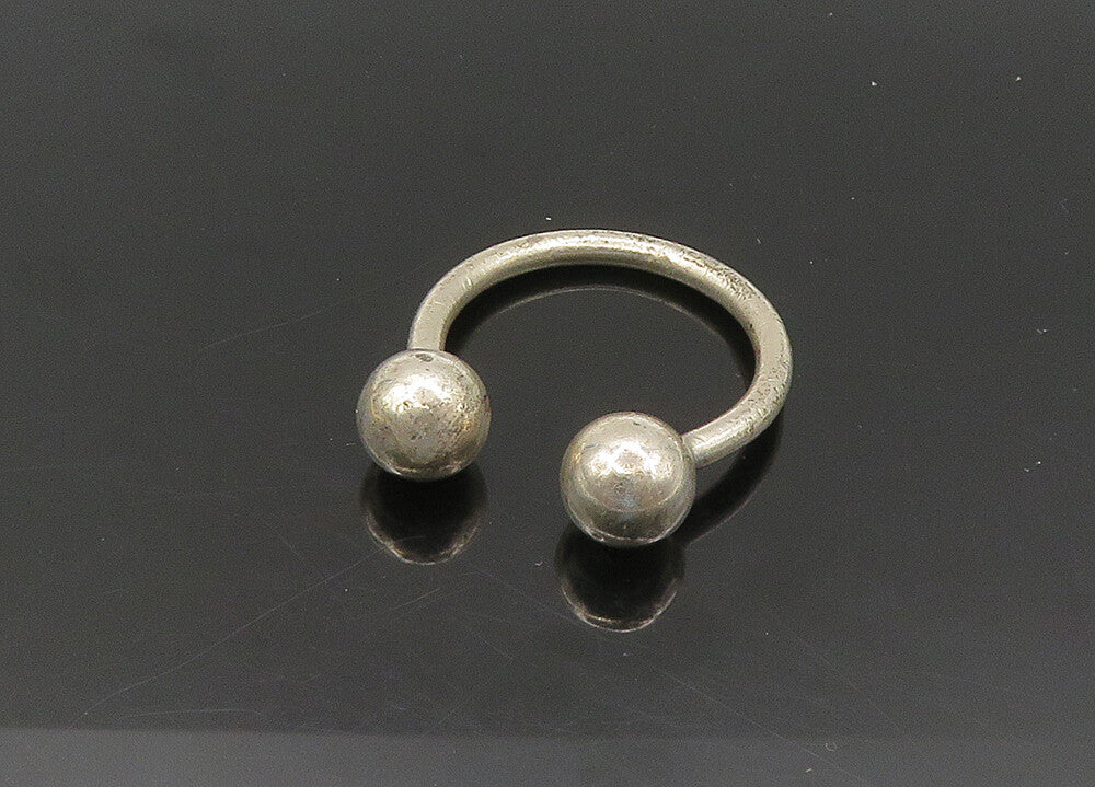 TIFFANY 925 Sterling Silver  Vintage Shiny Sphere Ends Key Ring  TR3047