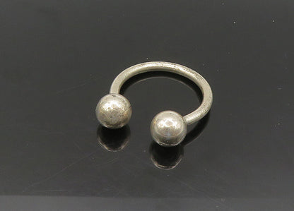 TIFFANY 925 Sterling Silver  Vintage Shiny Sphere Ends Key Ring  TR3047