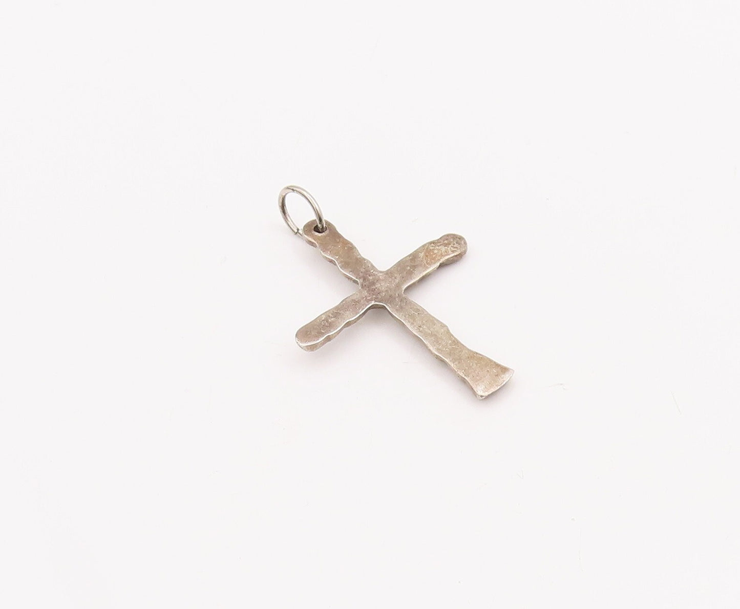 925 Sterling Silver Vintage Pendant Swirly Grooved Religious Cross  PT23332