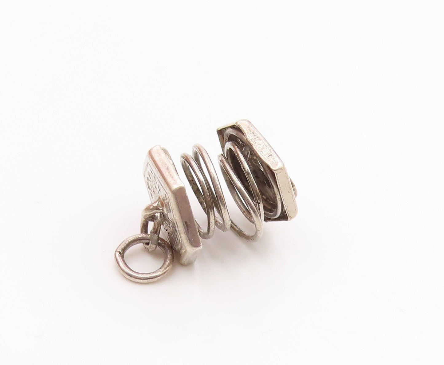 925 Sterling Silver Vintage Petite Wire Twist Design Pendant  PT15996