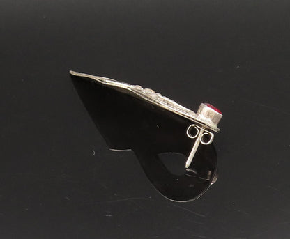 14K GOLD & 925 Silver  Vintage Garnet & Topaz Singles Lot Earrings  EG12077