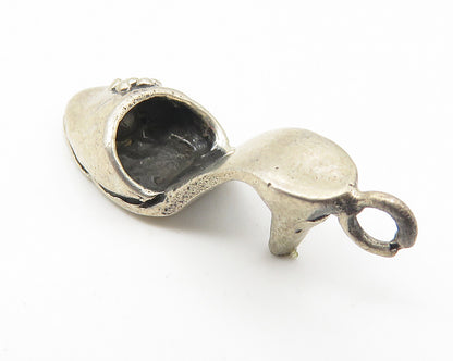925 Sterling Silver  Vintage Floral Detail High Heel Shoe Pendant  PT8481