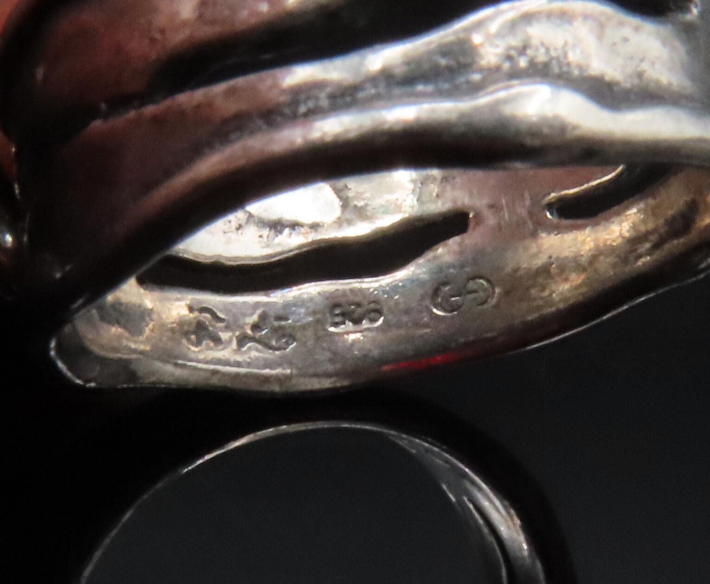 ISRAEL 925 Silver  Vintage Open Wavy Band Spiral Charm Ring Sz 7.5  RG25251