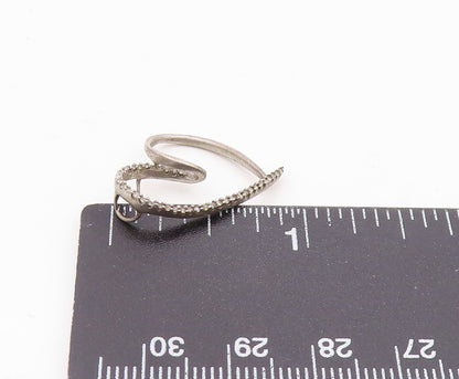 925 Sterling Silver  Vintage Genuine Diamonds Open Love Heart Pendant  PT12437
