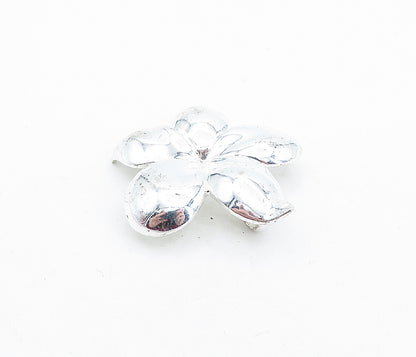 925 Sterling Silver  Shiny Polished Single Flower Motif Pendant  PT4649