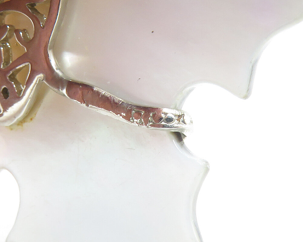 925 Sterling Silver  Abalone & Mother Of Pearl Butterfly Pendant  PT13773