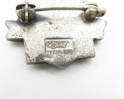 925 Sterling Silver  Vintage Petite Enamel Stanhome Salesman Brooch Pin BP4229