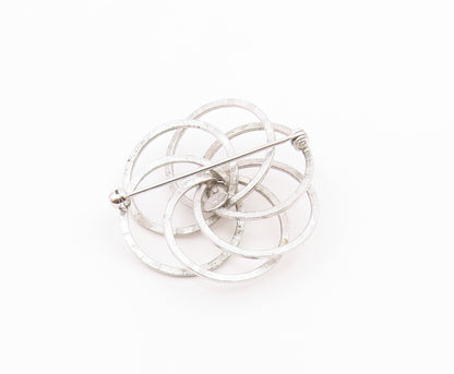 SKL 925 Sterling Silver  Vintage Freshwater Pearl Floral Brooch Pin  BP8348