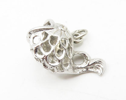 925 Sterling Silver  Shiny Fish Motif Open Mouth Petite Drop Pendant  PT9442