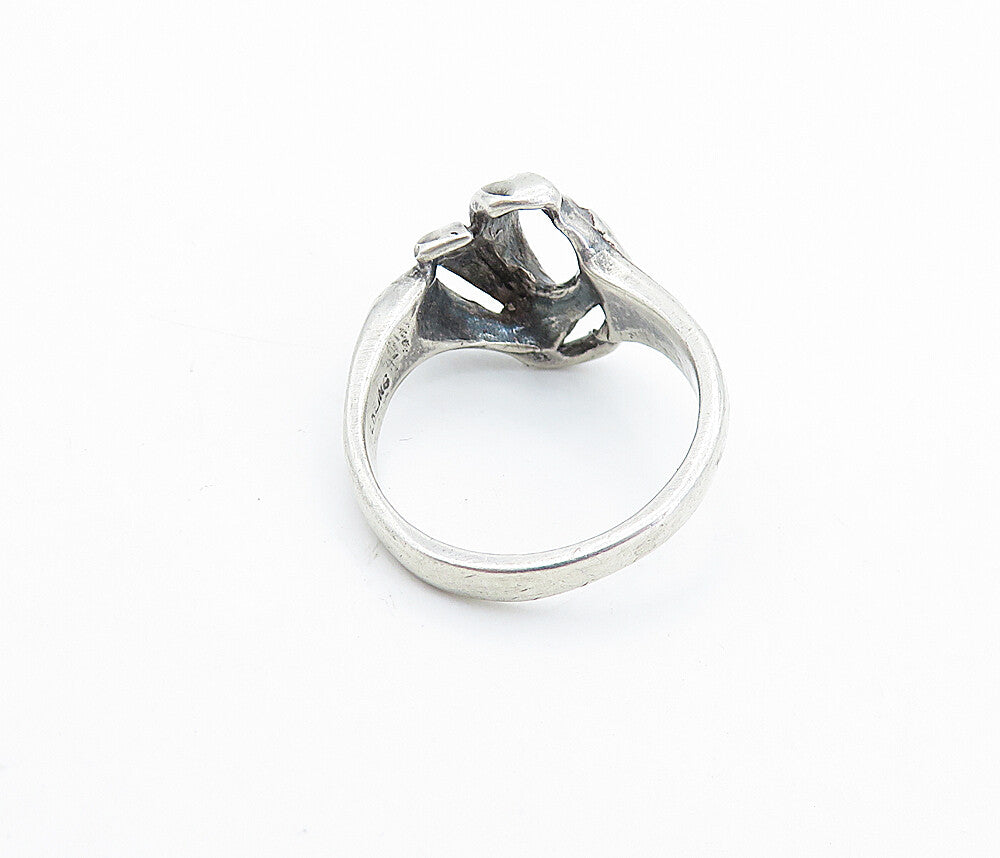 925 Sterling Silver  Vintage Diamond Cut Detail Swirl Band Ring Sz 5.5  RG6463