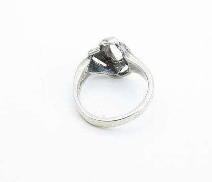 925 Sterling Silver  Vintage Diamond Cut Detail Swirl Band Ring Sz 5.5  RG6463