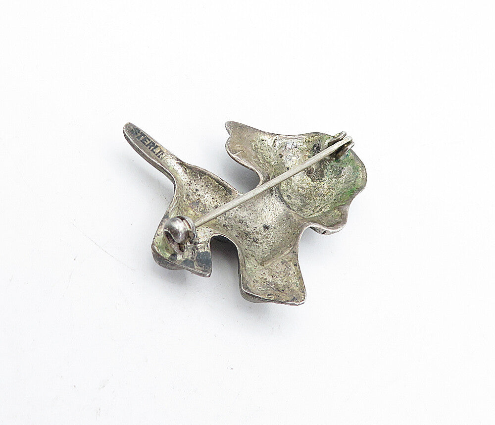 925 Sterling Silver Vintage Antique Dark Tone Baby Donkey Brooch Pin BP1499