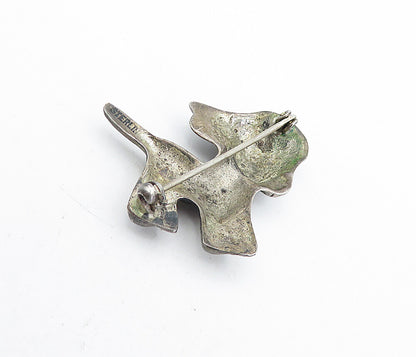 925 Sterling Silver Vintage Antique Dark Tone Baby Donkey Brooch Pin BP1499