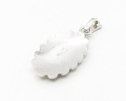 925 Sterling Silver  Vintage Sparkling Floral Motif Drop Pendant  PT9275