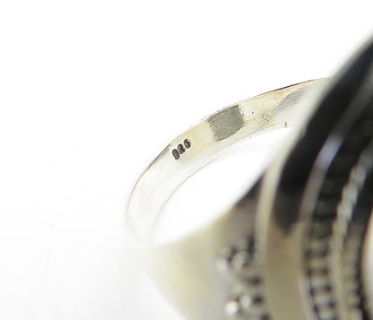 925 Sterling Silver Cabochon Cut Jasper Twist Cocktail Ring Sz 9 RG7874