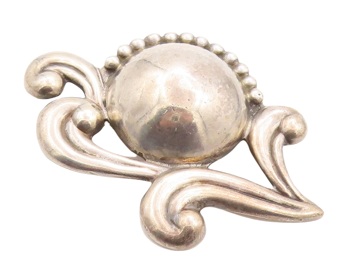 925 Sterling Silver Vintage Brooch Pin LOS CASTILLO Sun Around The Wind  BP11258
