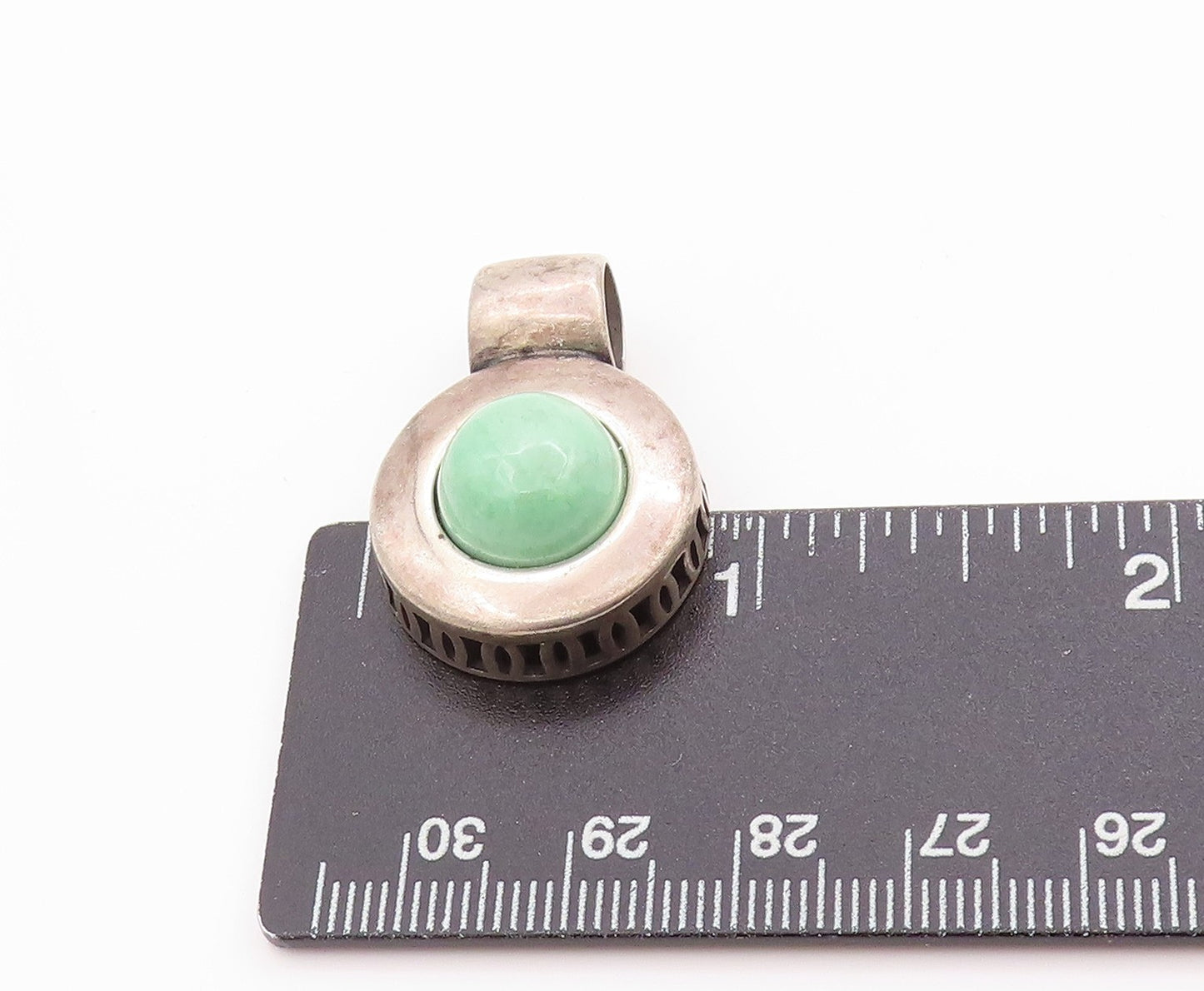 925 Sterling Silver Vintage Pendant CAROLYN POLLACK Halo Round Turquoise PT24848