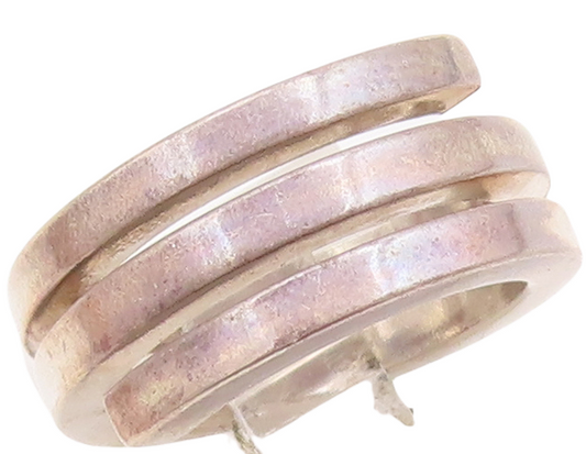 925 Sterling Silver Vintage Ring Solid Spiral Coil Cutout  Sz 5  RG28849